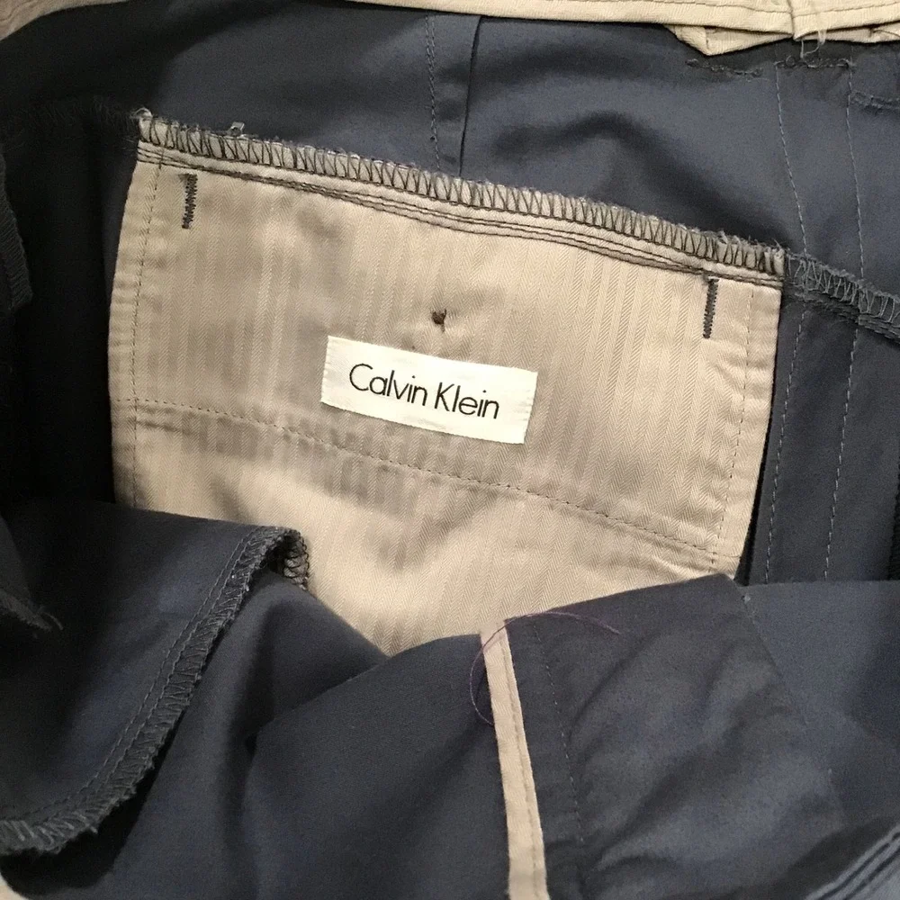 Calvin Klein Dress Pants Men's 36 Navy‎ Blue Slim Fit Business Casual Trousers